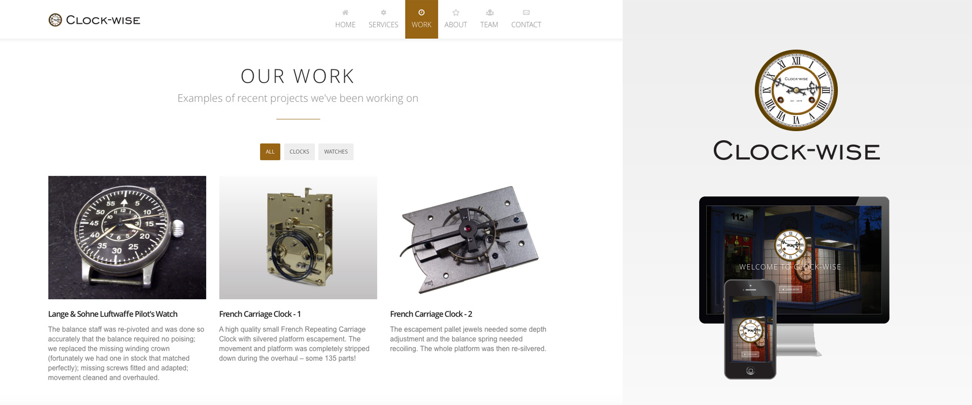 Clockwise One-page Responsive Website