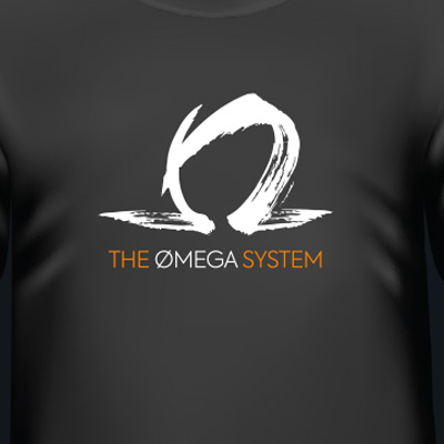 Logo on tee-shirt for The Omega System